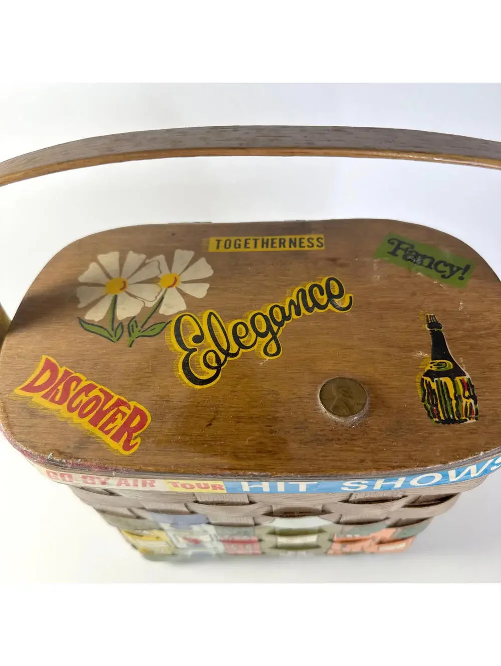 Woven Basket by Caro-Nan Handpainted Vintage East Texas